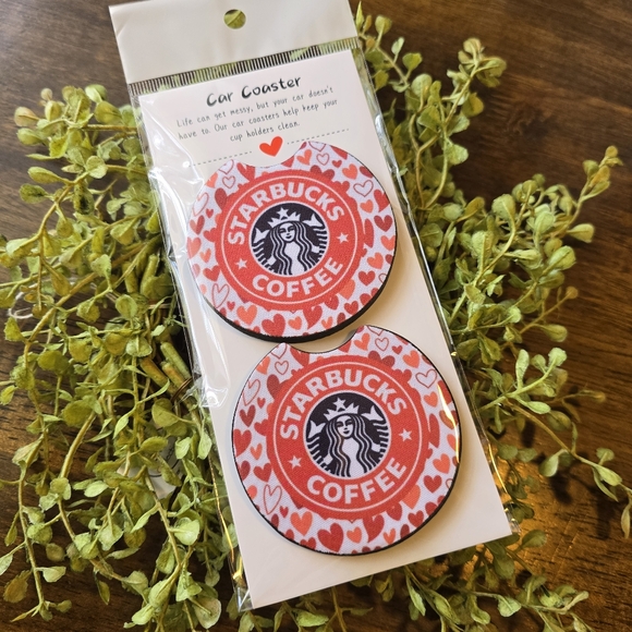 Starbucks Accessories - Starbucks Red Heart Car Coasters